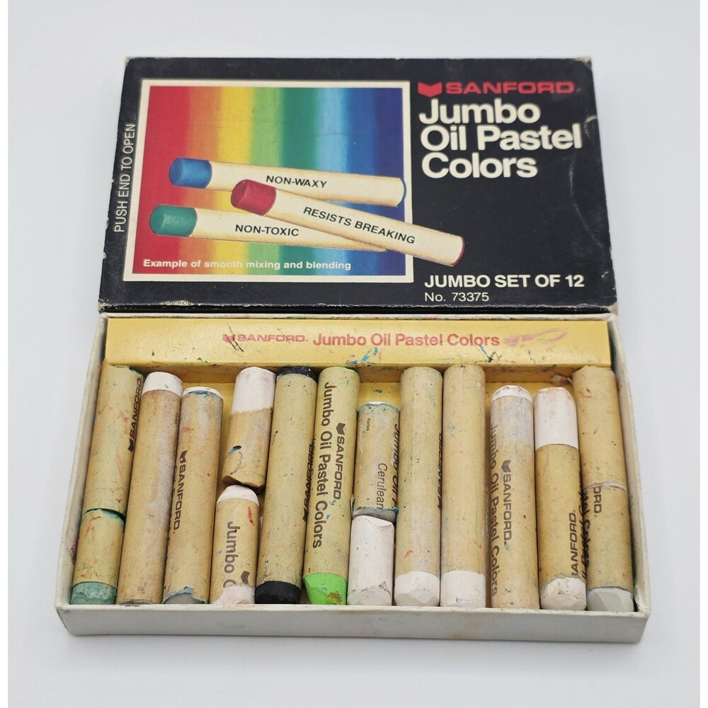 Vintage Sanford Jumbo Oil Pastel COLORS Set of 12